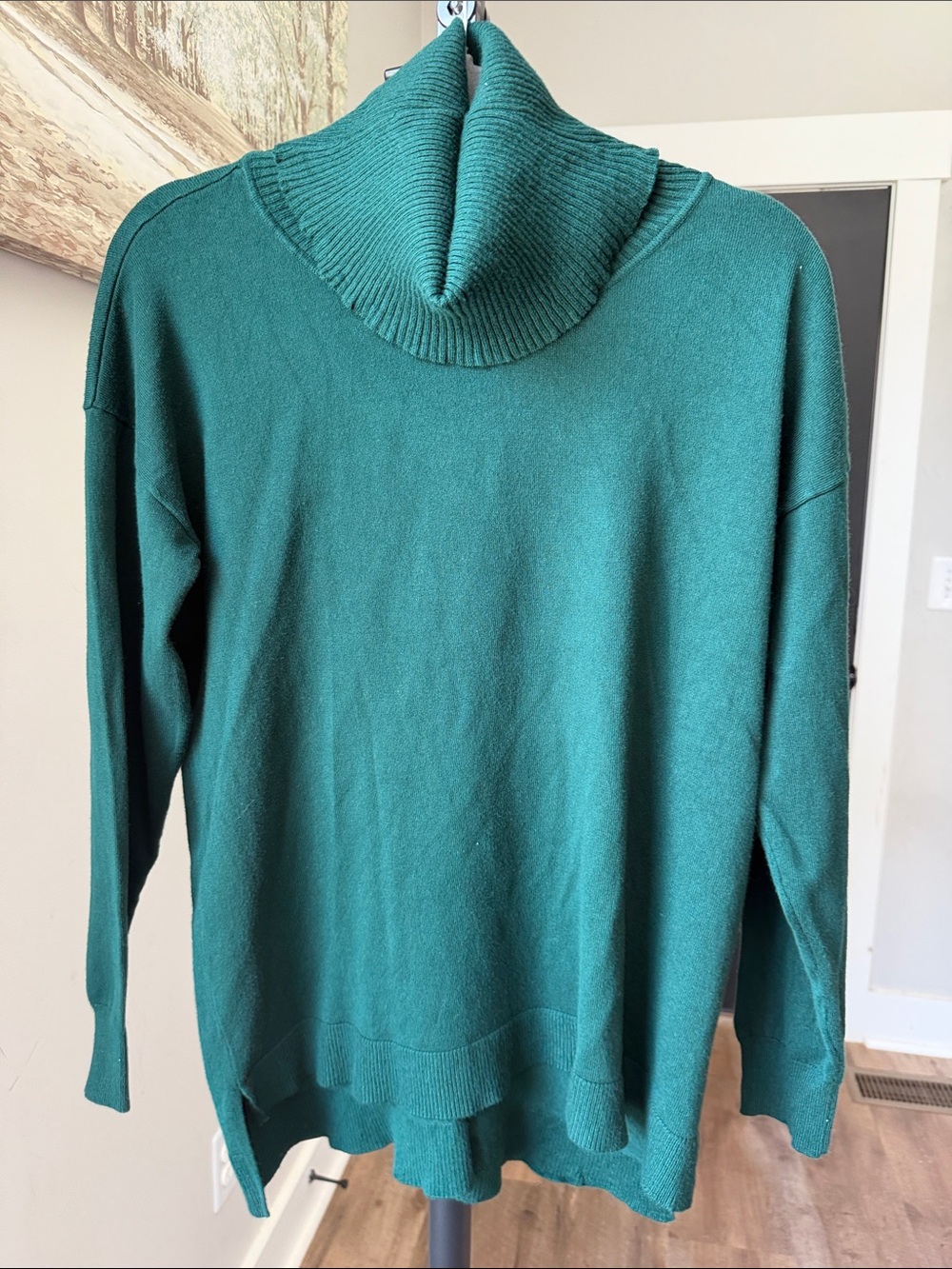 Women's Green Turtleneck Sweater